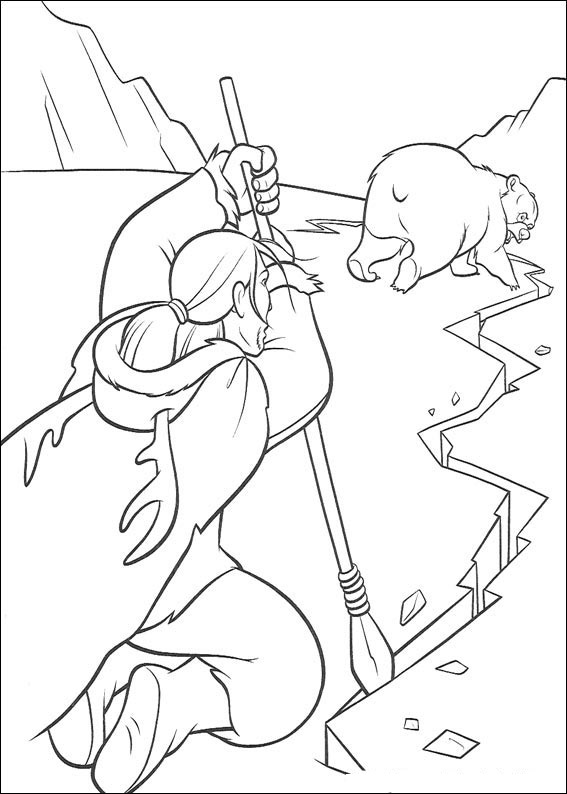 Chasse Brother Bear Coloring Page