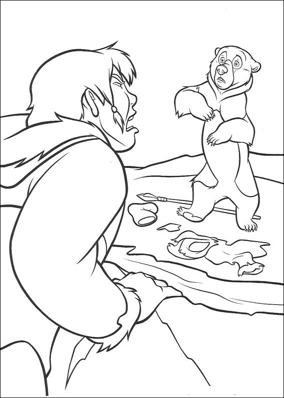 Hunter Observe Bear Coloring Page
