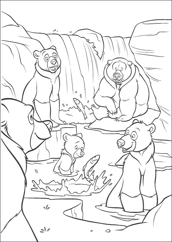 Small Family Brother Bear Coloring Page