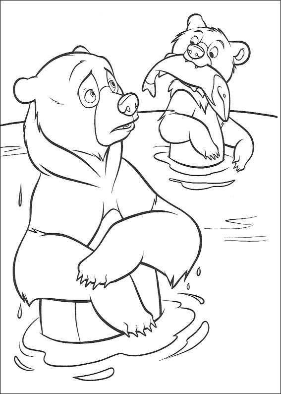 Small And Big Brother Bear Coloring Page