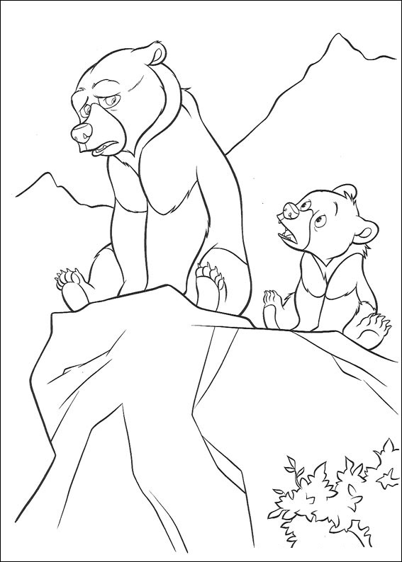 Brother Bear Walk Hand In Hand Coloring Page
