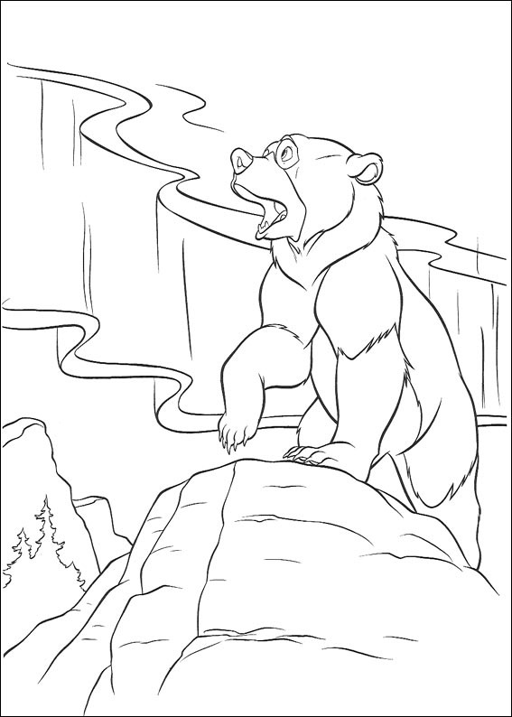 Brother Bear Looking At Coloring Page