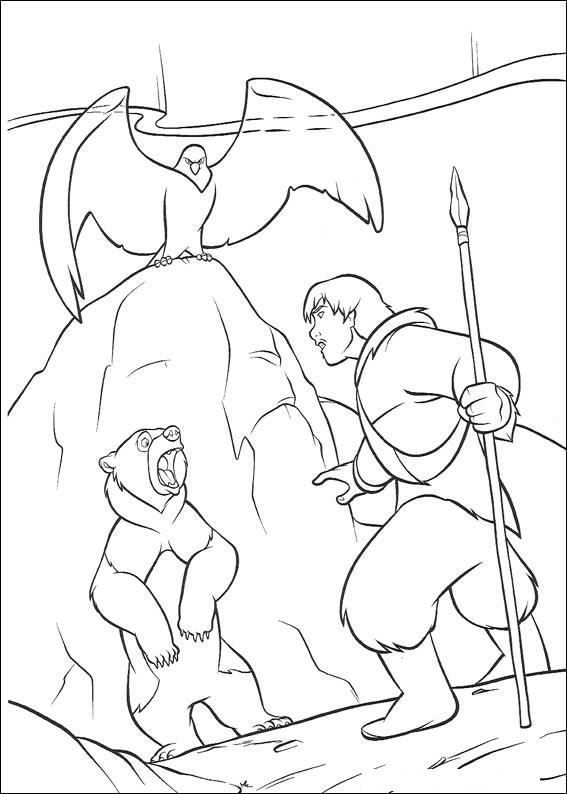 Nice Brother Bear For Kids Coloring Page