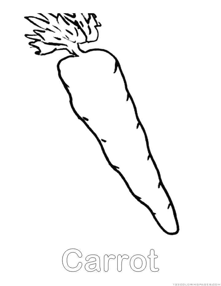 Print Carrot For Children Coloring Page