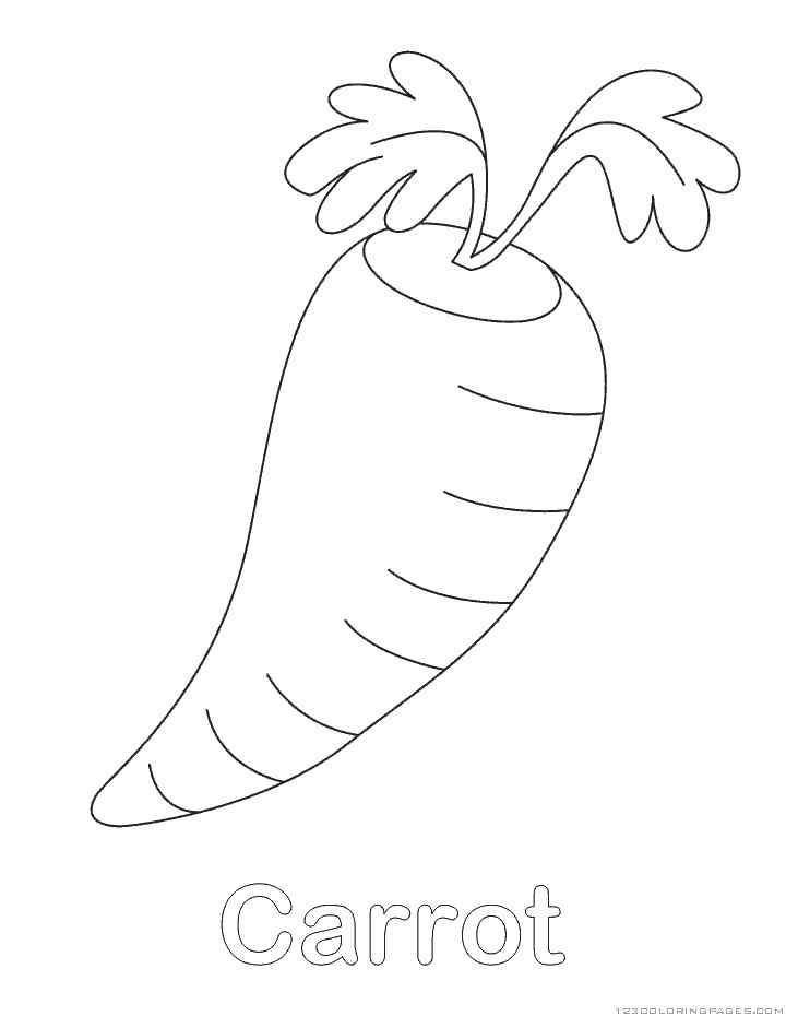 New Carrot For Kids Coloring Page