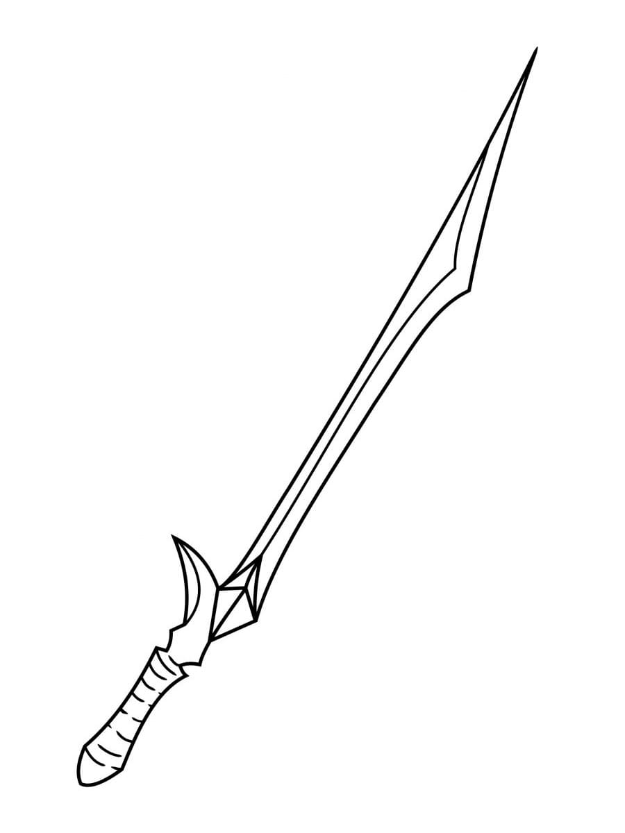 Blade Sword For Kid Coloring Page