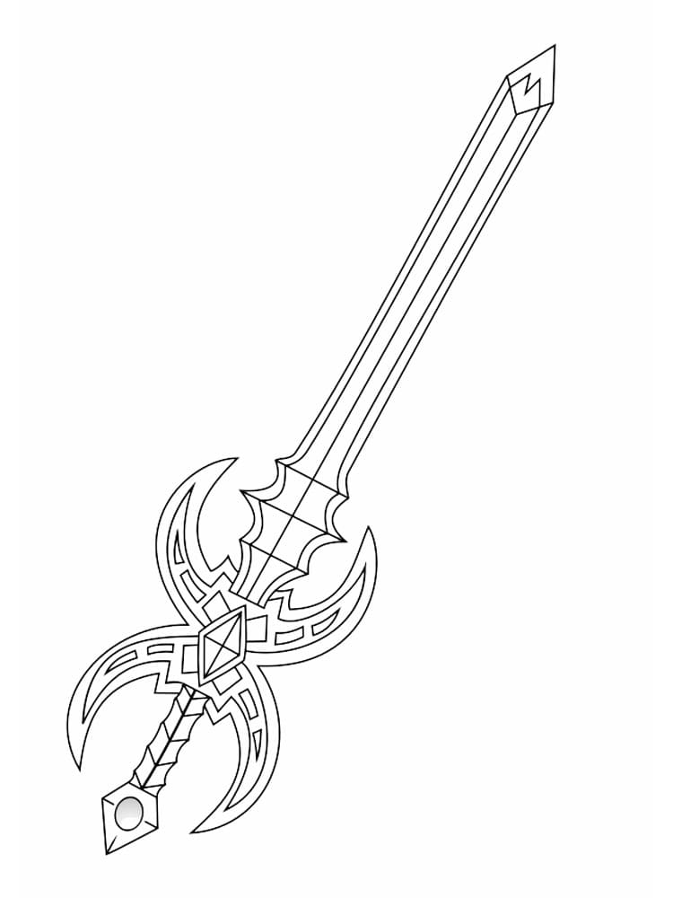 New Blade Sword For Child Coloring Page