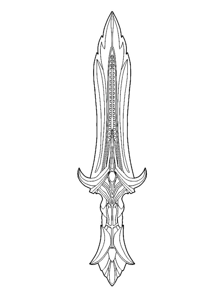 New Blade Sword For Children Coloring Page