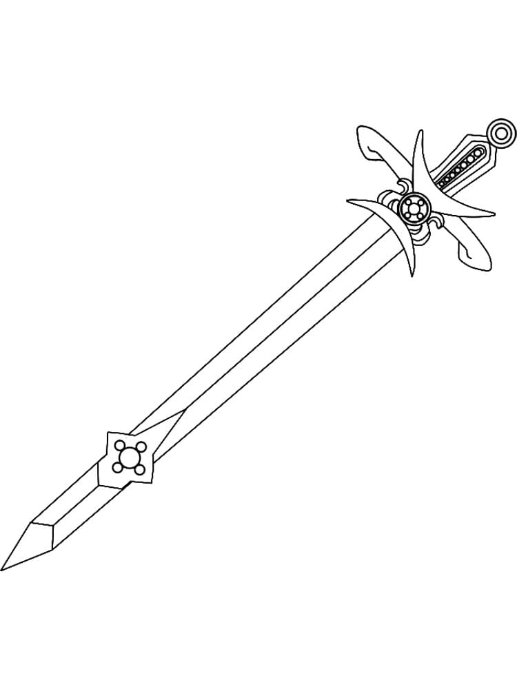 New Printable Blade Sword For Kids Coloring Page