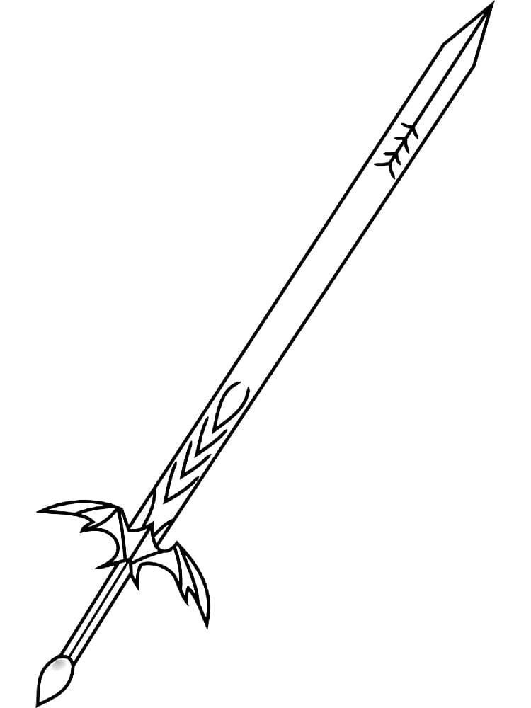 New Printable Blade Sword For Kid Coloring Page