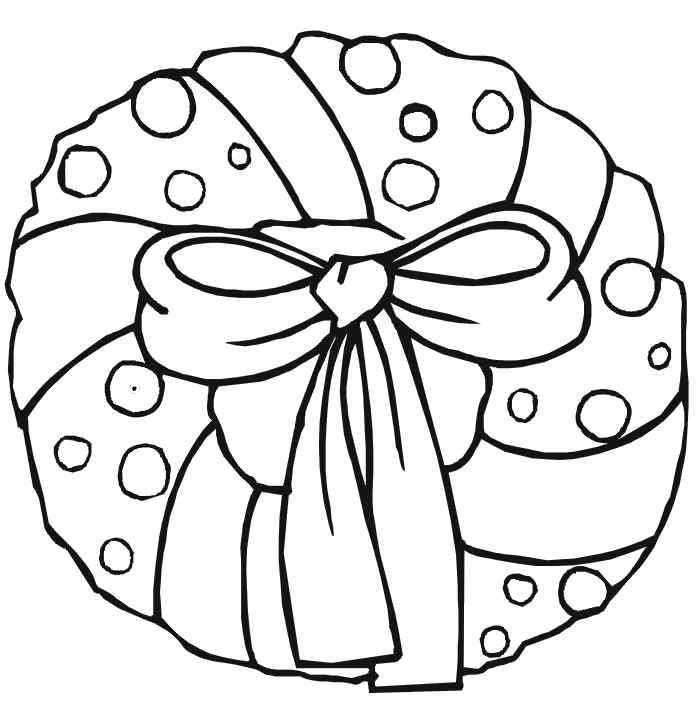 Cute Package Face And Bow Coloring Page