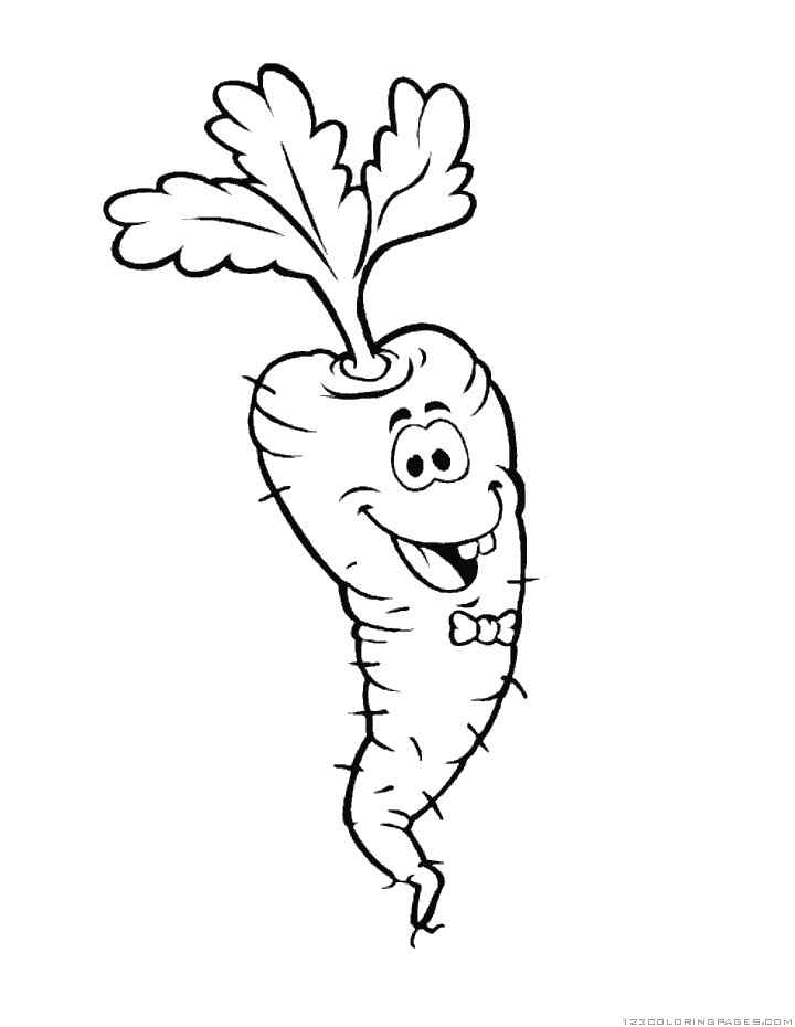 Cute Carrot Coloring Page