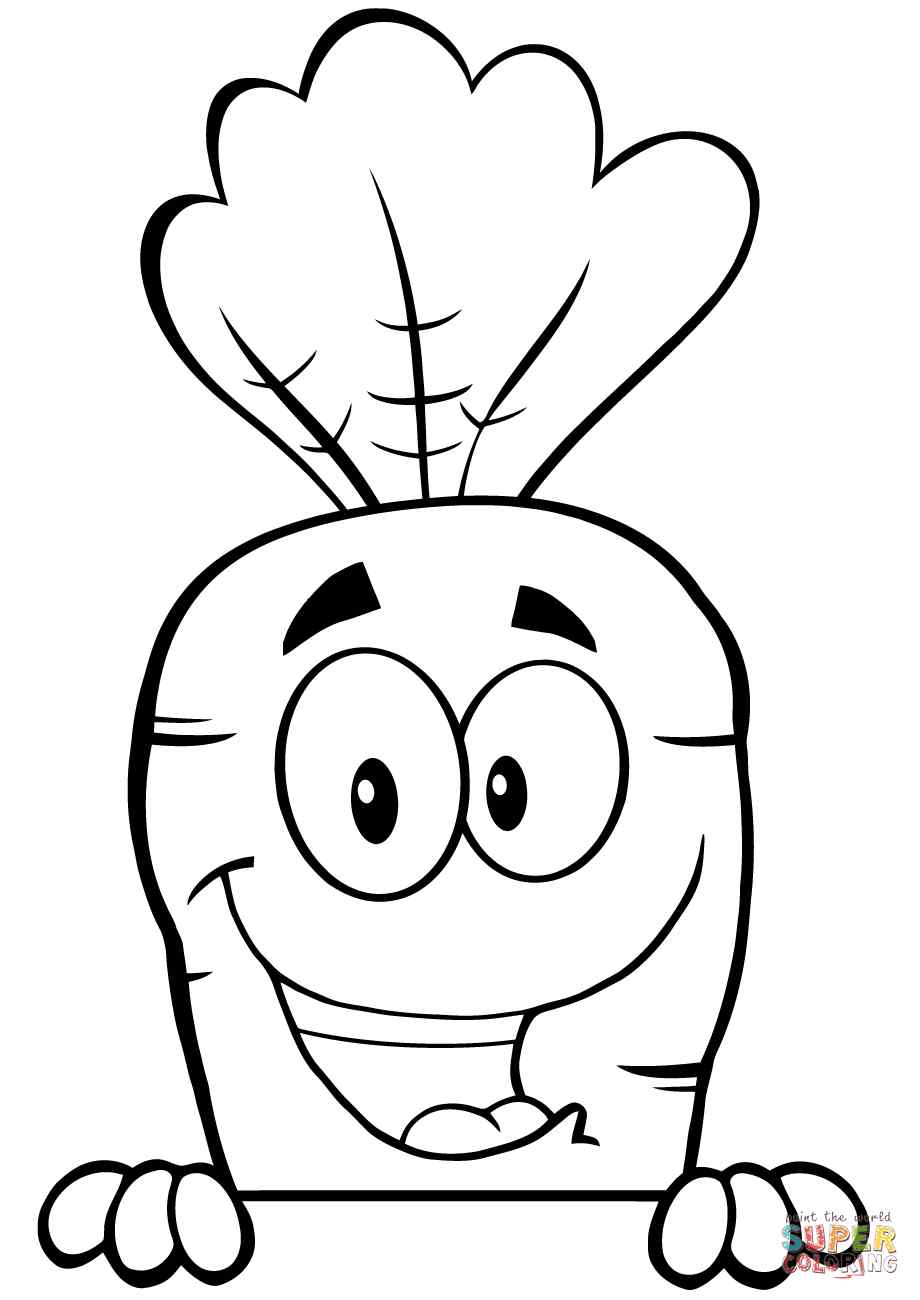 Cute Happy Carrot Cartoon Character