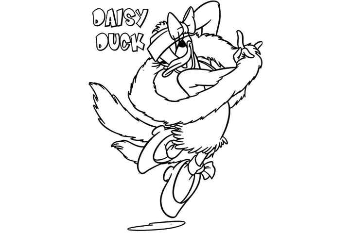 Daisy Duck And Bow Coloring Page