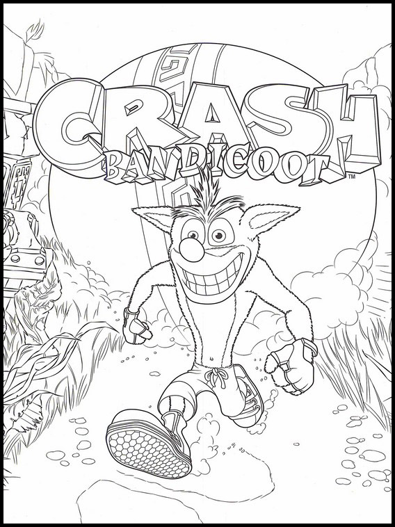 New Crash Bandicoot Coloring Page
