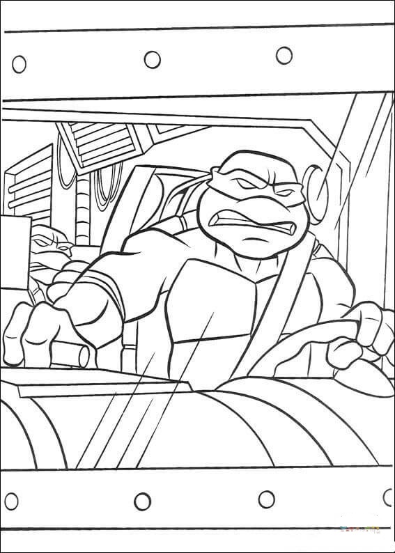 Donatello Rides His Car