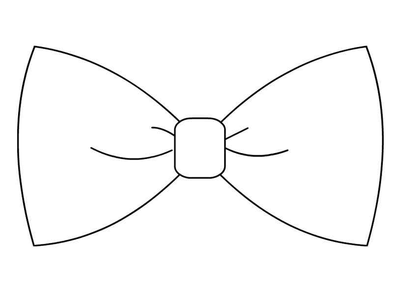 Draw Simple Bow Coloring Page