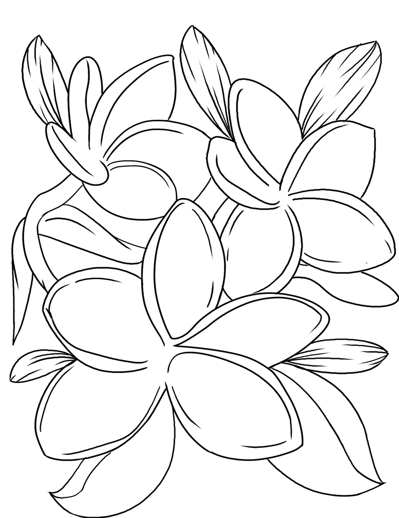 Nice Bunch Of Violet Flower Coloring Page