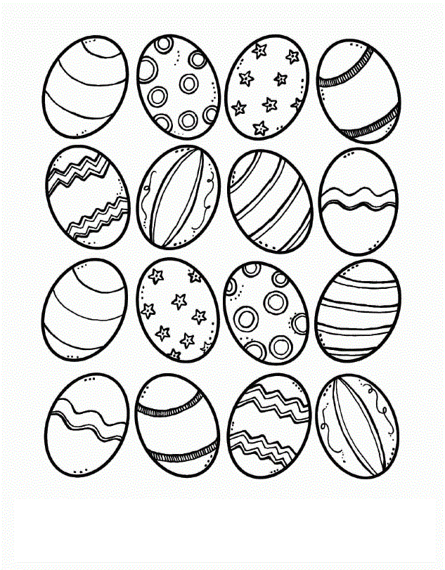 New Multi Easter Eggs For Kids Coloring Page