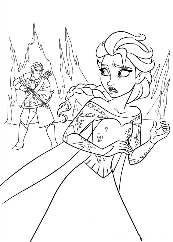 Elsa Is Afraid Coloring Page