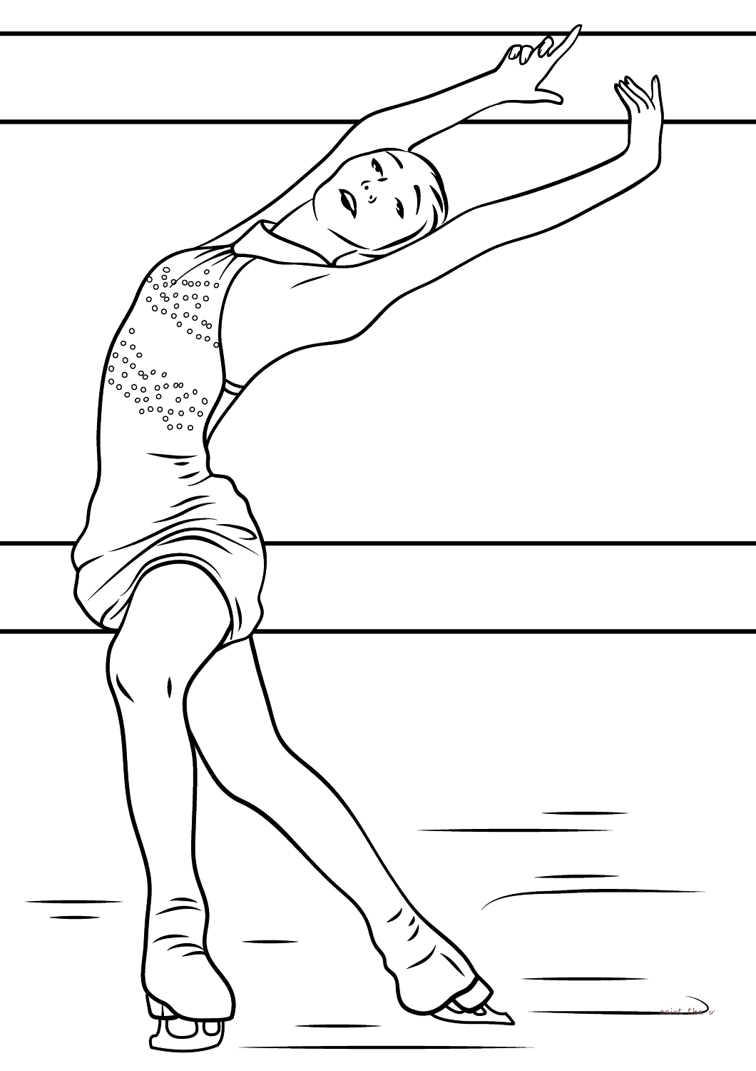 Figure Ice Skating Coloring Page