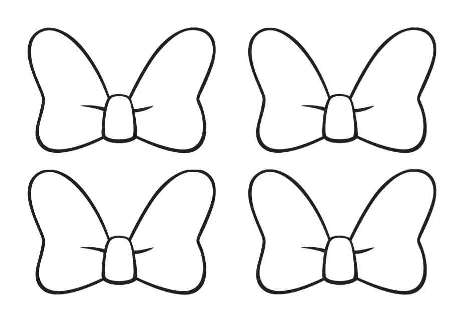 Four Bow Coloring Page