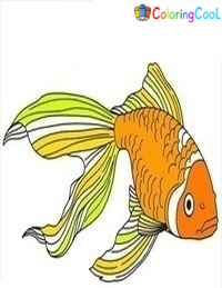The Beautiful Goldfish Coloring Pages For Kids Coloring Page