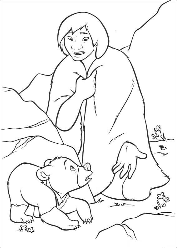 He Hinds Little Bear Coloring Page