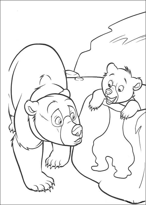 Little Bear Trapped In Ice Coloring Page
