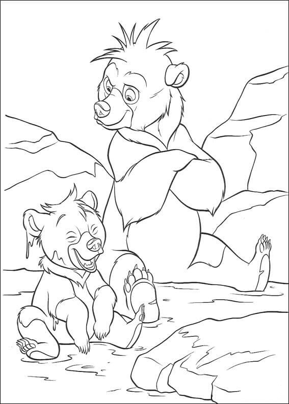 Little Bear Is Playing With Ice Coloring Page