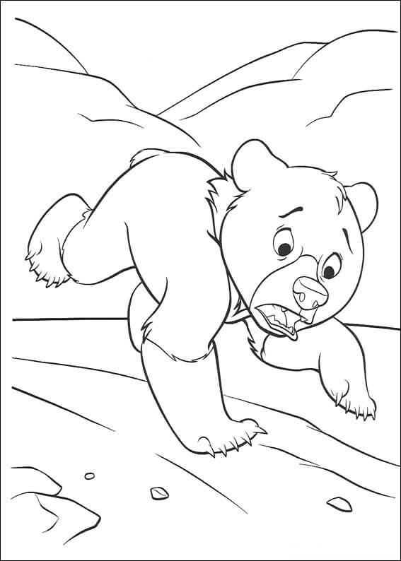 Little Bear Is Running Coloring Page