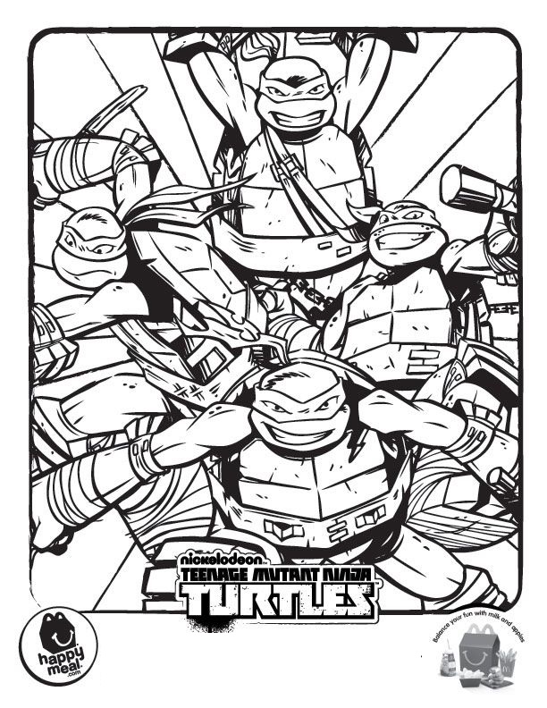 New Ninja Turtle Cool Coloring Page