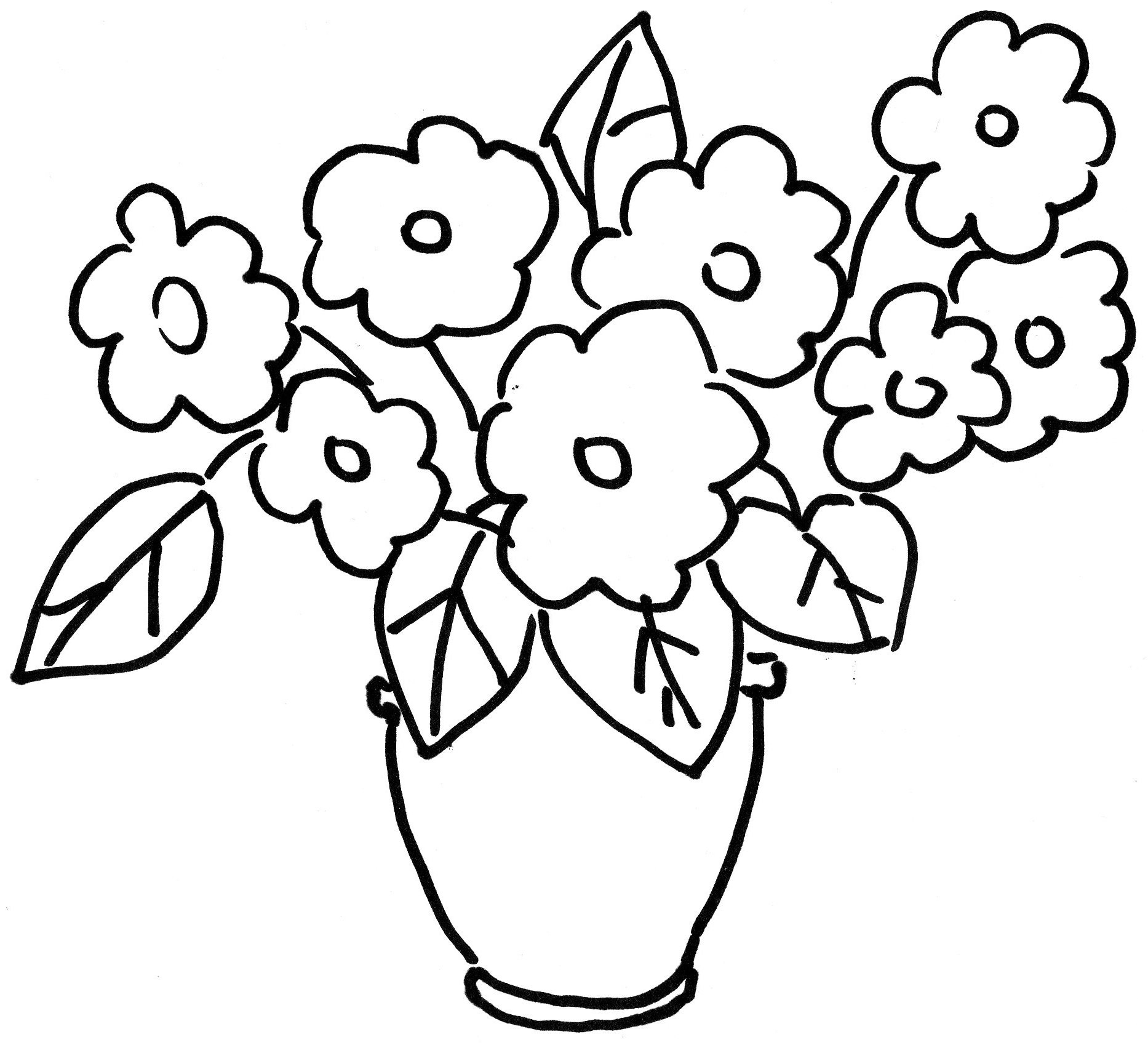Pansy Violets Flower Coloring Page