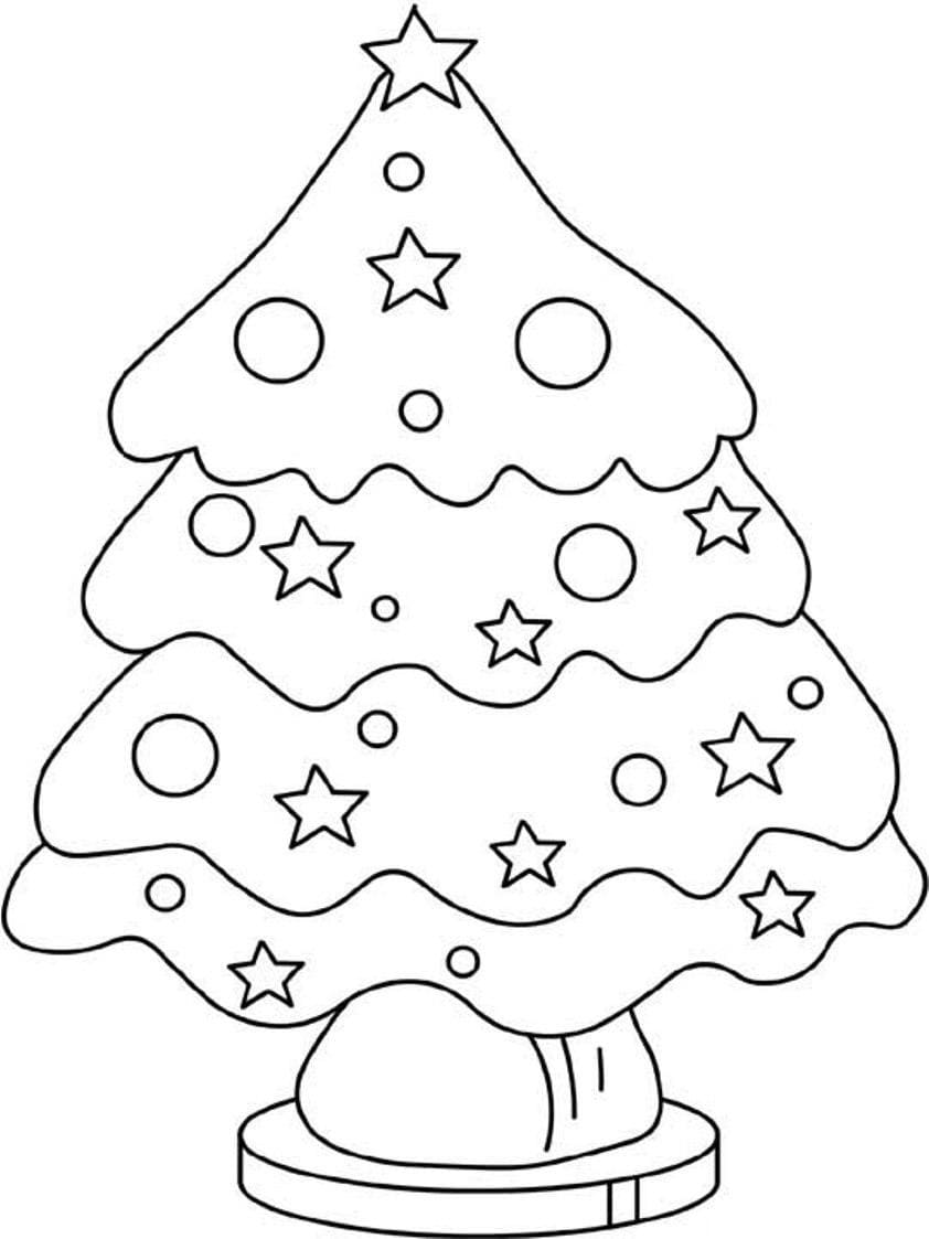 New Simple Christmas Coloring Page