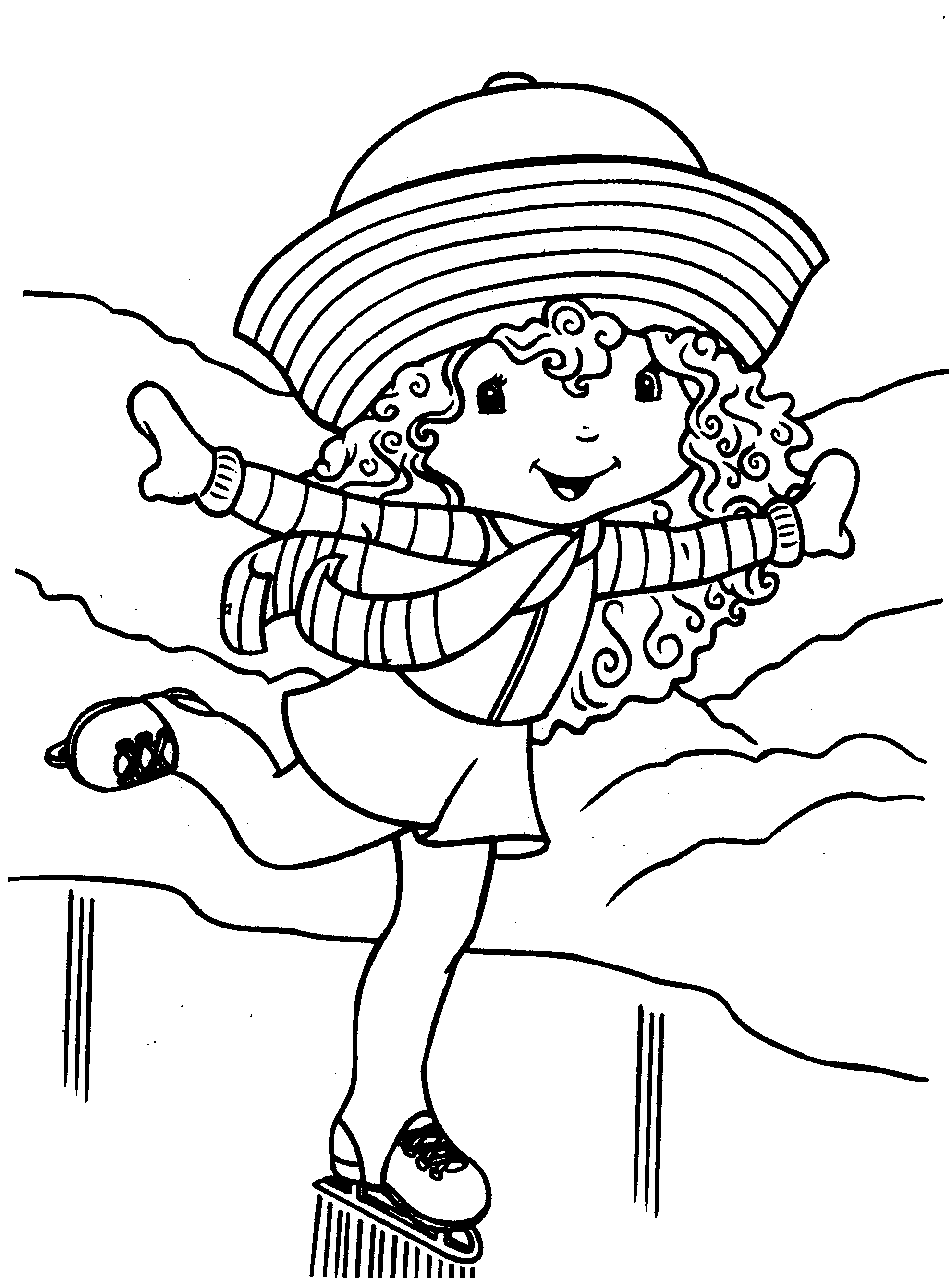 Strawberry Ice Skating Coloring Page