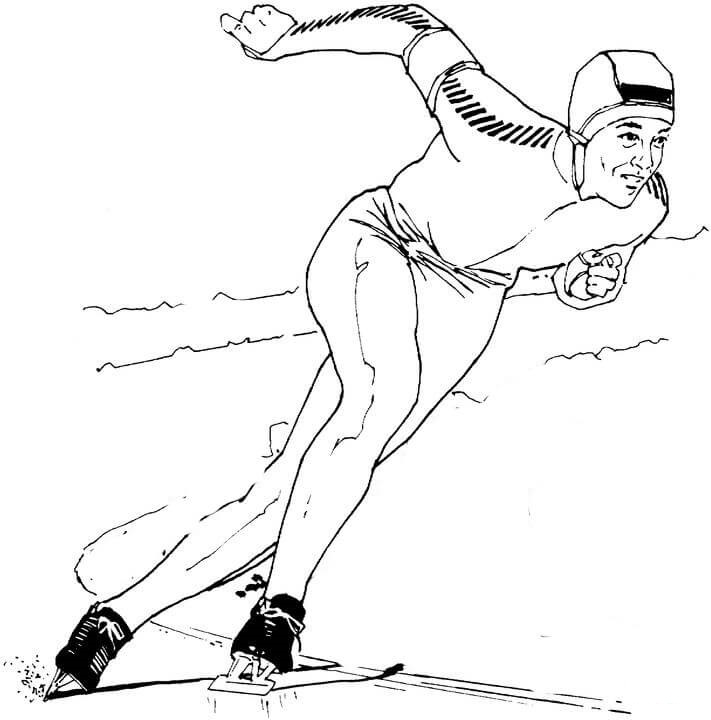 Speed Ice Skating Coloring Page