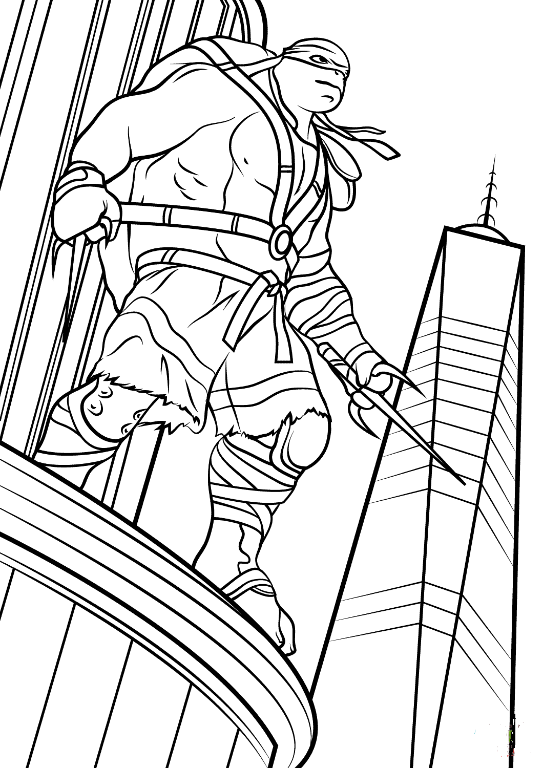 Ninja Turtles Out Of The Shadows Raphael Coloring Page