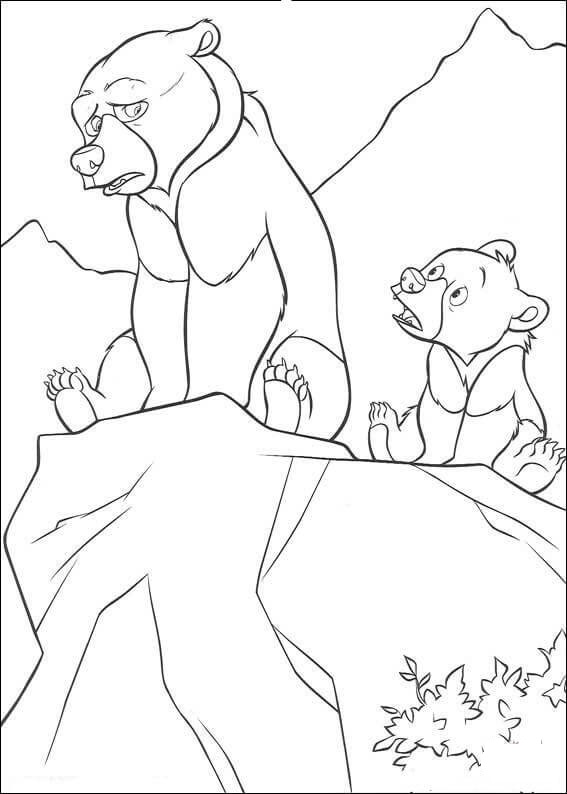 The Bear And Its Friend Coloring Page