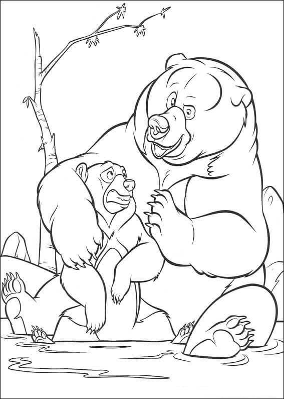 The Bear And Its Mom Coloring Page