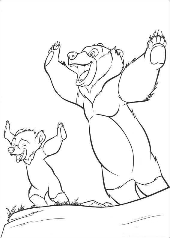 The Bear And The Little One Coloring Page