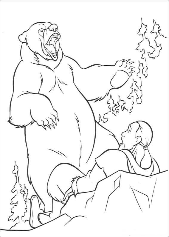 The Bear Is Angry Coloring Page