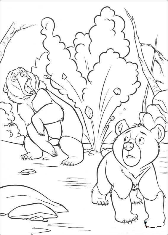 The Brother Bear Explode Coloring Page