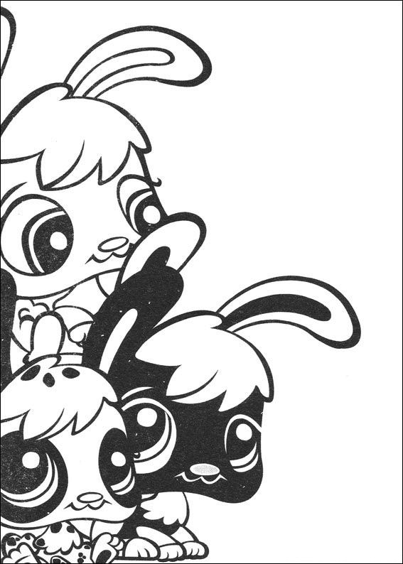 Three Littlest Pet Shop Coloring Page