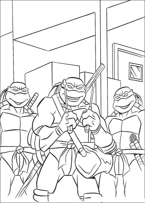 New Three Tmnt Coloring Page