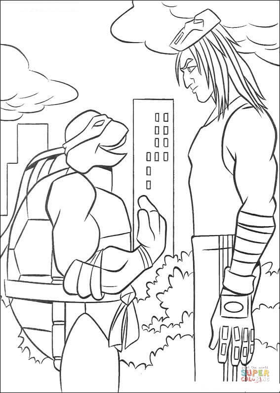 Tmnt And Friend Coloring Page
