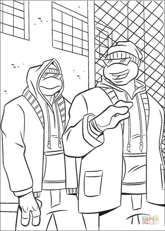 Two Tmnt Use Jacket Coloring Page
