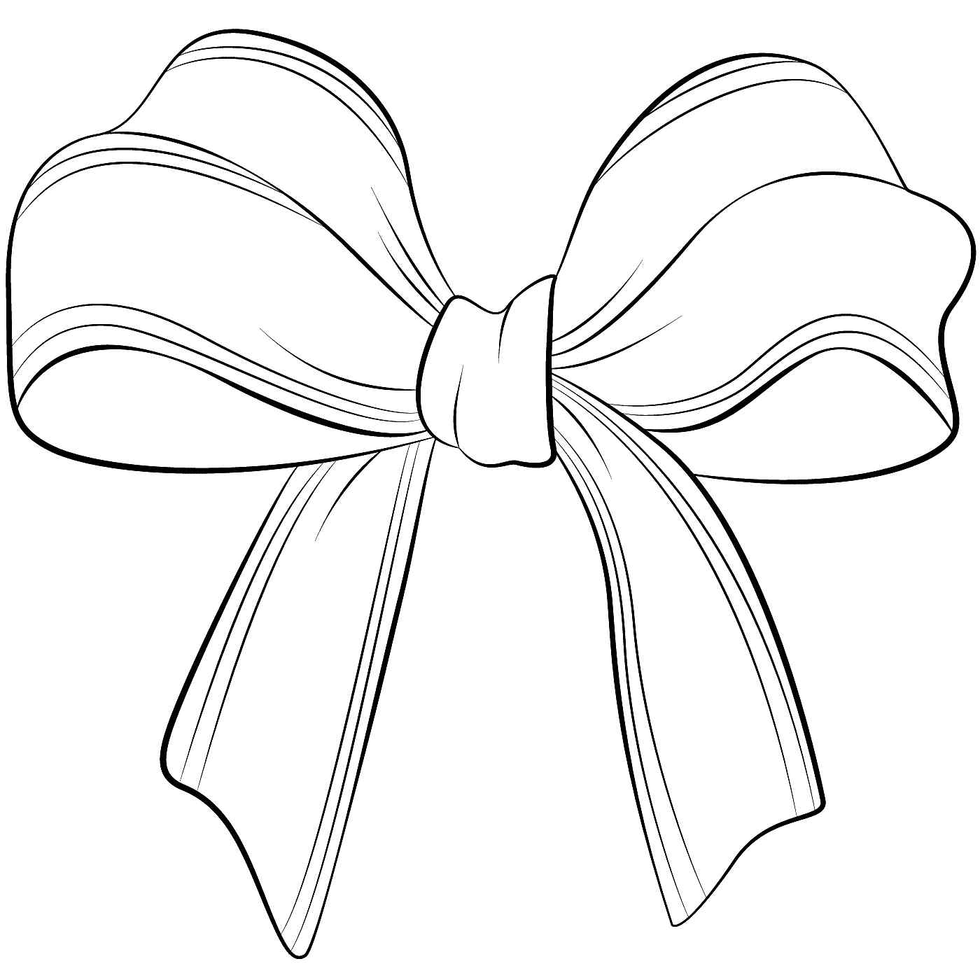 Simple Ribbon Bow Coloring Pages - Coloring Cool