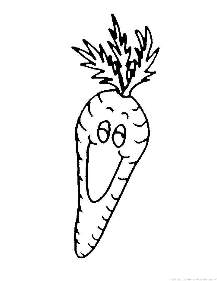 Very Cute Carrot Coloring Page
