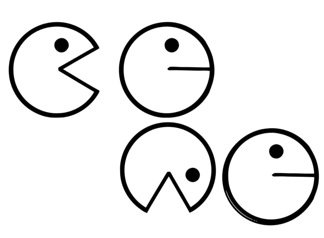 Four Pac Man Face