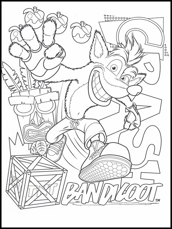 Nice Crash Bandicoot Coloring Page